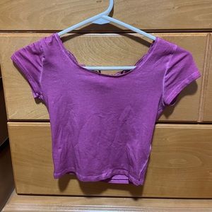 purple/pink cropped t-shirt size xs
